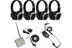 Vocal-Star Silent Disco Starter Kit, Wireless Multimedia Headphones with Transmitter, Rechargeable, HD Sound, 500m Range, Operate Unlimited Headphones at any Time, Outdoor/Movie/Gym/Cinema/Theatre