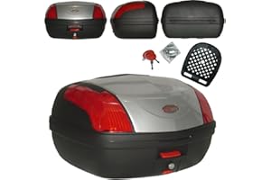 A-Pro Universal Motorcycle Case Boot 46 LT Chest, Quick Release, for Motorcycle and Scooter, Silver