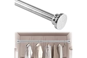HEKOBAG Tringle à Vêtements Extensible 38-58cm, Barre Penderie Sans Perçage Antidérapant en Inox pour Dressing, Armoire, Chambre