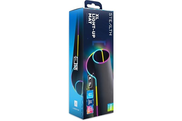 STEALTH LED-belysning XL spelmatta kompatibel med PC och konsoler - halkfri, hållbar, bekväm spelning med upp till 13 RGB-ljuseffekter