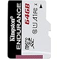 Kingston SDCE/64 GB High Endurance microSD Card 64 GB, Black/ White