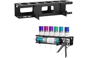 CMANLNYK Silicone Tube Holder Storage - 6 Hole Mastic Caulk Gun Rack, Sealant Tube Holder, Wall Mounted Silicone Tube Storage Solutions, Caulking Sealant, Workshop Garage Organiser (41.3x11.5x10cm)