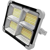 Cata Ct-4698 G&uuml;neş Enerjili Solar 200W Watt Led Projekt&ouml;r Taşınabilir Sarı Beyaz Ve &Ccedil;akar Işık Lamba Ip44