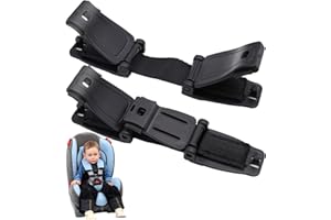 Aohcae Anti Escape Car Seat Strap, 2PCS Car Seat Clip Anti Escape Car Seat Straps Anti Escape Prevent Children and Kids from Taking Their Arms Out of Car Seat High Chairs Strollers (Black)