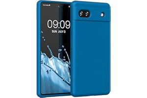 kwmobile Carcasa Compatible con Google Pixel 6a Funda - Case TPU y Silicona antigolpes - Apto Carga inalámbrica - Azul Arrecife