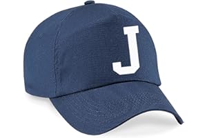 4sold Lässige 100% Baumwolle Atmungsaktiv Alphabet A-Z Marineblau Caps Weiß Brief Hut Hüte Unisex Jungen Mädchen Cap Baseball Kinder Mütze Kappe Buchstabe