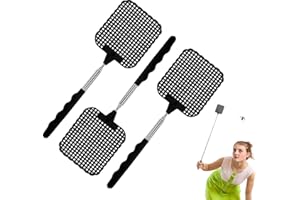 QIMMU Fliegenklatsche,3 Stück Fliegenklatsche Ausziehbar,Fliegenklatsche Stabil,Fly Swatter,Fliegenklatsche Schwarz,Teleskop Fliegenklatsche für Fliegen,Mücken und Insekten