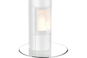 ‎BIJON BIJON Glasplatte Kreis für Kaminofen mit Dichtlippe, Glasbodenplatte - Funkenschutzplatte Glas mit Facettenschliff, Kamin Hitzeschutz, ESG Sicherheitsglas Ø 70 cm x 6mm