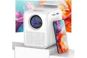 QIAOLET Mini Projektor Full HD, natywny 1080p Smart Projektor z Głośnikiem,Obsługuje 5G WiFi i Bluetooth,Android Projektor do Kina Domowego Kompatybilny ze IPhone,Smartfon, komputer,Tabletem, USB/HDMI