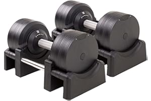 BRAINGAIN Verstellbare Hanteln - 23.5kg, 32.5kg, 41.5kg - Chrom/Schwarz - Vielseitige Heimfitness-Gewichte für Krafttraining