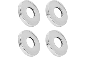 Hugwish Rubinetto Rosetta Acciaio Inox (3/4) Ø 27 mm x Ø 60 mm x altezza 8 mm 4 Pezzi, Finiture Per Rubinetti Doccia E Rubinetto A Parete Acqua Calda (Ø 60 mm x 8 mm altezza)