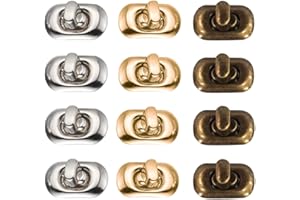 Dtoterul Drehverschluss Tasche 12 Stück Twist Turn Lock Geldbörse Sperre Verschlüsse für Taschen Drehverschluss Twist Turn Lock Metall Drehverschluss Geldbörse Push Lock Set Tasche Lock