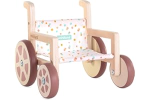 Miniland Wózek inwalidzki z materiałów przyjaznych dla środowiska dla lalek do 38 cm. Włączenie.