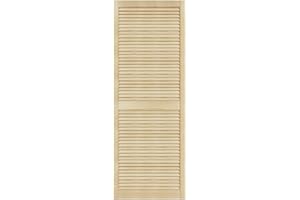 DecoMeister Puerta de Lamas Tipo Persiana de Lumbrera de Celosía de Madera Maciza de Pino para Armarios Frente de Mueble con Listones Abiertos de Dimensiones 594x1700 mm Producto Individual