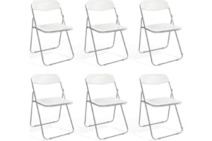 FRUOGO Set di 6 Sedie pieghevoli,sedie pieghevoli da interno,plastica PP.sedia pieghevole da interno,ideale come sedie pieghevoli da esterno,Adatta all'esterno,salotto,sala riunioni,beige