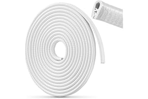 COLISAL Protector de Puerta de Coche U Forma Coche Puerta Sello Protección de Borde Anti Choques Traje para la mayoría del Coche (Blanco 5M)