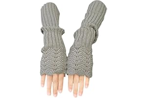 Novawo® Women's Scale Design Winter Warm Knitted Long Arm Warmers Gloves