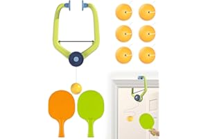 atnayo 9 Pcs Doorframe Ping Pong Game Set, Adjustable Hanging Table Tennis Trainer with Racket and Balls
