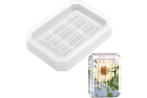 MIKIHAT Stampo in Resina Siliconica, Stampo in Resina Epossidica, Stampo per Portasapone, Stampo per Scatola di Sapone, Scatola di Sapone, Stampo per Piatti fai-da-te 12,5 x 9,5 x 2,5 cm