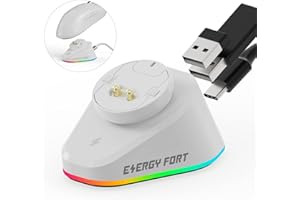 MOSHOU Base de Carga para Ratón Compatible con Logitech G Pro X Superlight 2/G903 G703 Hero/G502 Lightspeed,Base de Carga para ratón Razer DeathAdder V2 Pro/Naga Pro/Viper Basilisk Ultimate(Blanco)