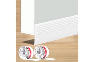 HKDZ Door Draught Excluder, 39.4" Door Bottom Seal, Seal Gaps up to 50 mm, Under Door Draft Stopper Seals Long 2 Pack,White