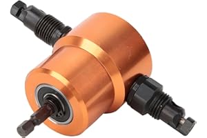 BANAPOY Doppelköpfig Blechknabber, Blechknabber Vorsatz für Bohrmaschine Stanze, Manuelle Präzise Doppelkopf Blechschneider Knabber Metallschneider Dachschneiden für die Autowartung Hauswartung