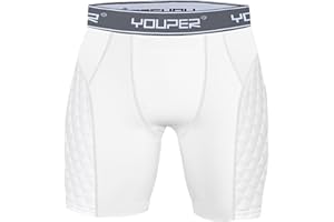 Youper Adult Elite Compression Padded Sliding Shorts w/Protective Athletic Cup for Baseball, Football