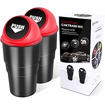 YIOVVOM - Cestino portarifiuti per auto, con coperchio, a prova di perdite, per portabicchieri dell'auto, ufficio, casa, cucina e camera da letto (blu, 1