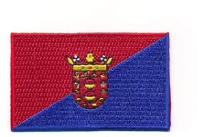 hegibaer 80 x 50 mm Lanzarote Spain Arrecife Flag Sew-On / Iron-On Patch 1151 X