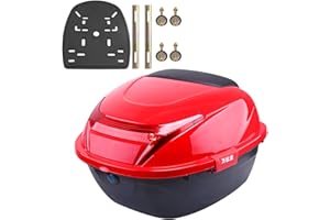 NUACOS Motorrad Kofferraum Tour Heckbox Topcase ABS Wasserdicht AbschließBar Universal Harthelm GepäCkaufbewahrung mit Montagematerial für Motorrad Moped RüCkseitenkoffer ,C,11*15*16inch