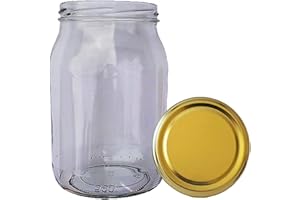 Wamat 900 ml Einweckgläser mit Deckel Gold Einmachgläser Vorratsgläser Einmachglas Weck (Menge: 8 Stück)