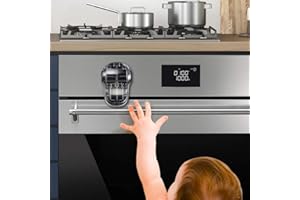 EUDEMON Child Safety Heat-Resistant Oven Door Lock, Oven Front Lock for Kids Easy to Install, Use 3M Adhesive,No Screws or Drill (Clear-Black)