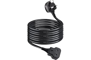 KC CABLE 1 Way Gang Extension Lead 3M, Single Socket Mains Power Extension Lead 13A UK 3Pin Fused Plug male to female Travel Use Extension Cord Power Strip, Tough and Fireproof, Black…