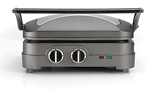 Cuisinart GR47E Griddler Elite, plaques amovibles, grill double face ou ouvert à plat, Gris