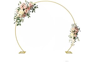 ZIRUU Large Balloon Arch Stand Backdrop Stand Stable Gold Wedding Arch Flower Arch Frame with Base for Christmas Valentine's Day Birthday Party Decoration in 1.9M