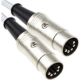 kenable Professional MIDI 5 Pin DIN Cable FULLY WIRED Braided Cable SHIELDED 1m White [1 metres]