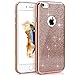 Produktbild KunyFond Handyhülle für iPhone 6/6S Plating Glänzend Glitzer TPU Silikon Hülle Transparent Schutzhülle Weiche Case Cover Rückseite Schale Bumper Etui für iPhone 6/6S 4.7" (Roségold)