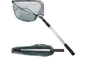MI CASA Telescopic Fishing Landing Net Foldable Collapsible Extensible Foldable Portable for Bird Fish Catch Release Lightweight Portable Aluminum Alloy Frame