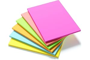 ‎KIFZM 6 X 8 in Creative Extra Large Sticky Giant Pads, 6 brillante Farben sortiert, 203 mm x 152 mm, 50 Blatt/Pad, 6 Blöcke für Entwürfe, Präsentationen, Workshops, selbstklebende Organisationsmittel
