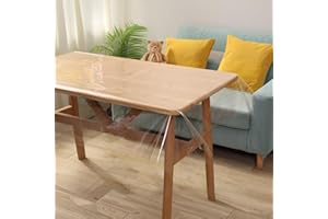 UMLLPET Tischdecke Transparent, PVC Durchsichtige Tischdecke, Tischfolie Durchsichtig, Wasserdicht Abwaschbar Tischschutzfolie, Abwaschbar Tisch Schutzfolie Stark 0.13 mm (Transparent, 140x240cm)