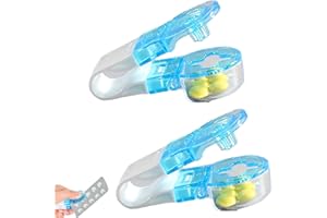 LPMXYW 2 PCS Portable Pill Taker Portable Pill Taker Remover Pill Dispenser Storage Box Pill Puncher with Container Easy to Take Pill Out from Package Tablet Assistance Tool for The Elderly
