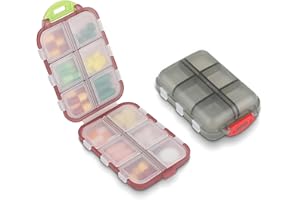 WLLHYF Podróżny organizer na pigułki, dozownik tabletek, przenośny futerał na tabletki z 12 przegródkami, pojemnik na tabletki, pojemnik na witaminy, odporny na wilgoć, mały futerał na tabletki do