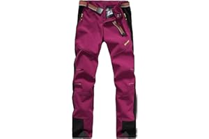 GITVIENAR Damskie spodnie zimowe z podszewką wodoodporne, wiatroszczelne, oddychające i ciepłe, grube elastyczne, spodnie softshellowe, funkcjonalne spodnie trekkingowe, spodnie turystyczne, jesień i