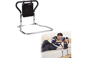 LIKEUDO Faltbare Bettgitter Ältere Bett Handlauf Bett Aufstehhilfe Handlauf Senioren Bettgeländer Bettgriff Rausfallschutz Schwangere Bettgeländer Bettschutzgitter