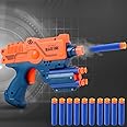 Storio Blaze Fire Storm Soft Bullet Gun Toy with 10 Safe Soft Foam Bullets, Fun Target Shooting Battle Fight Game for Kids Boys (SMG2), Multicolor