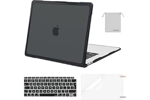 MOSISO Etui kompatybilne z MacBook Air 13" 2022 2021-2018 M1 A2337 A2179 A1932 Touch ID, miękki plastikowy zderzak z TPU, odporny na zarysowania, osłona klawiatury, osłona ekranu i torba do