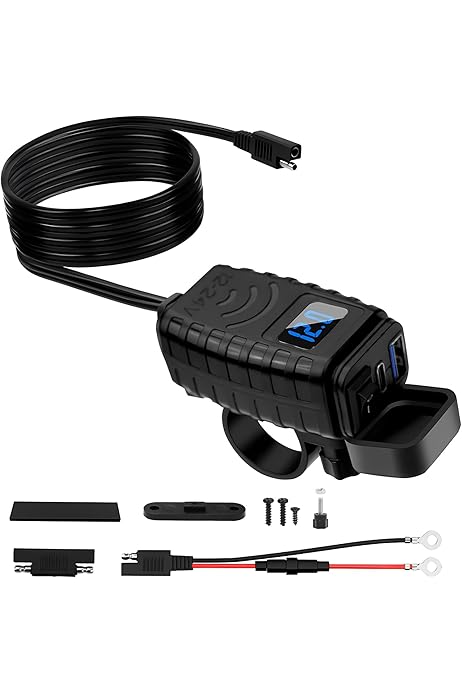 Cliff Top Caricabatterie USB Con Interruttore Magnetico Da 4 Amp A Manubrio Per Moto Impedisci Il Consumo Della Batteria - Foto 10