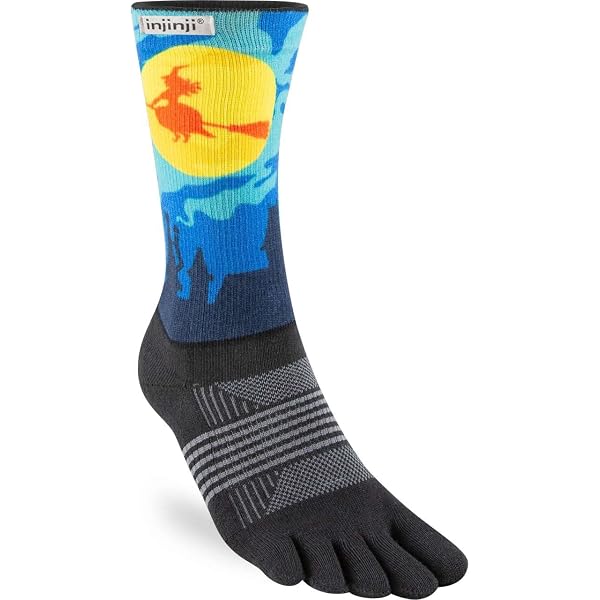 Injinji TRAIL MIDWEIGHT CREW SPECTRUM-THE COURTNEY CREW HARDROCK S, Noir, Bleu, Vert, Violet, S