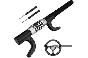 Tevlaphee Lenkradkralle mit Zahlenschloss, Lenkradschloss, Parkkralle, Radkralle, Auto Diebstahlschutz, Lenkradsperre Auto, Universal(Schwarz)