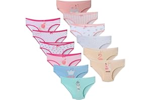 Calosy, slip da bambina in morbido cotone, fantasie assortite, confezione da 12